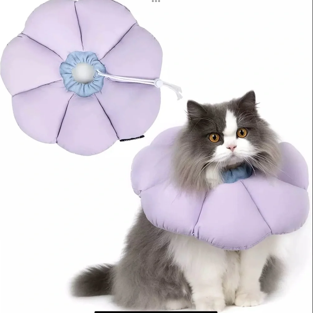 HIDREAM Cat Medium Cone Collar,Cute Waterproof Cat Recover Elizabethan e Collar